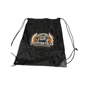 Harley-Davidson Chippewa Falls WI Drawstring Cinch Backpack Bag Black Indianhead